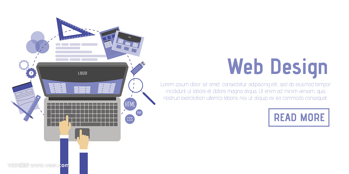 抽象平面矢量插圖的網(wǎng)頁設(shè)計(jì)和開發(fā)概念